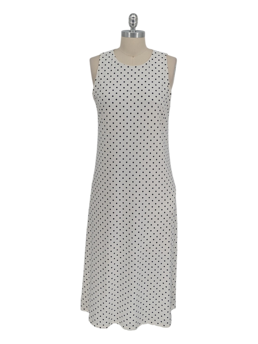 30360 Lauren Ralph Lauren Polka Dot Shift Dress White Black size 14 preppy
